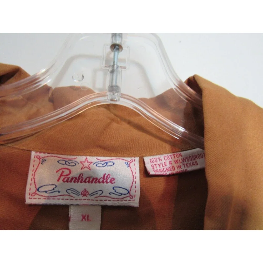 Panhandle Brown Bronc Rider Embroidered Snap Down Long Sleeve Shirt Size XL NWT - Picture 7 of 7